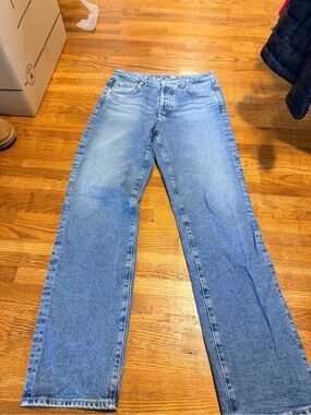Ag Adriano Goldschmied High-Rise Light Blue Wide Leg Jeans